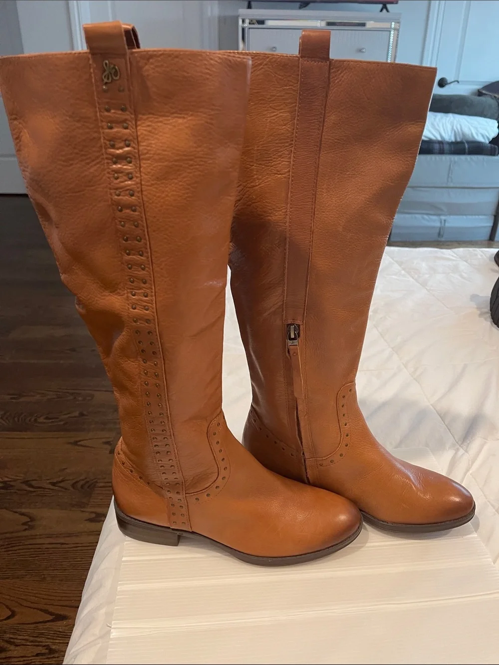 Sam Edelman Tall Leather Over-the-Knee Boots in Cognac